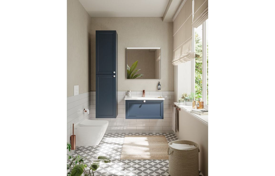 VitrA Root Classic 40cm 2 Door Tall Unit (LH Hinge) - Matt Dark Blue
