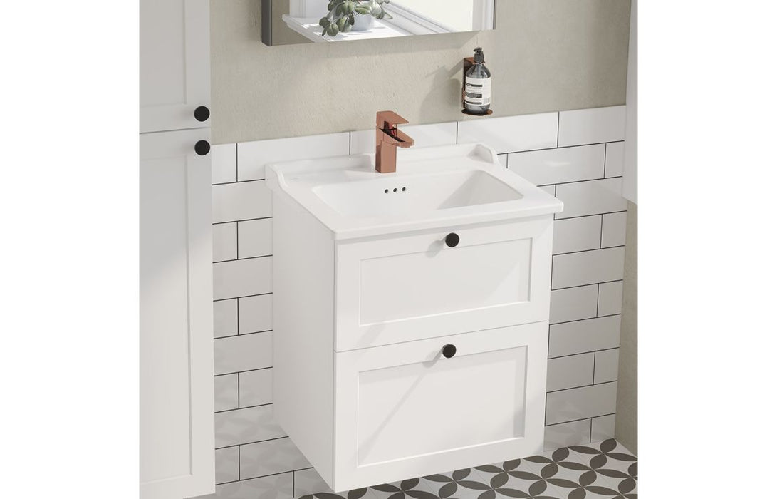 VitrA Root Classic 60cm 2 Drawer Washbasin Unit - Matt White