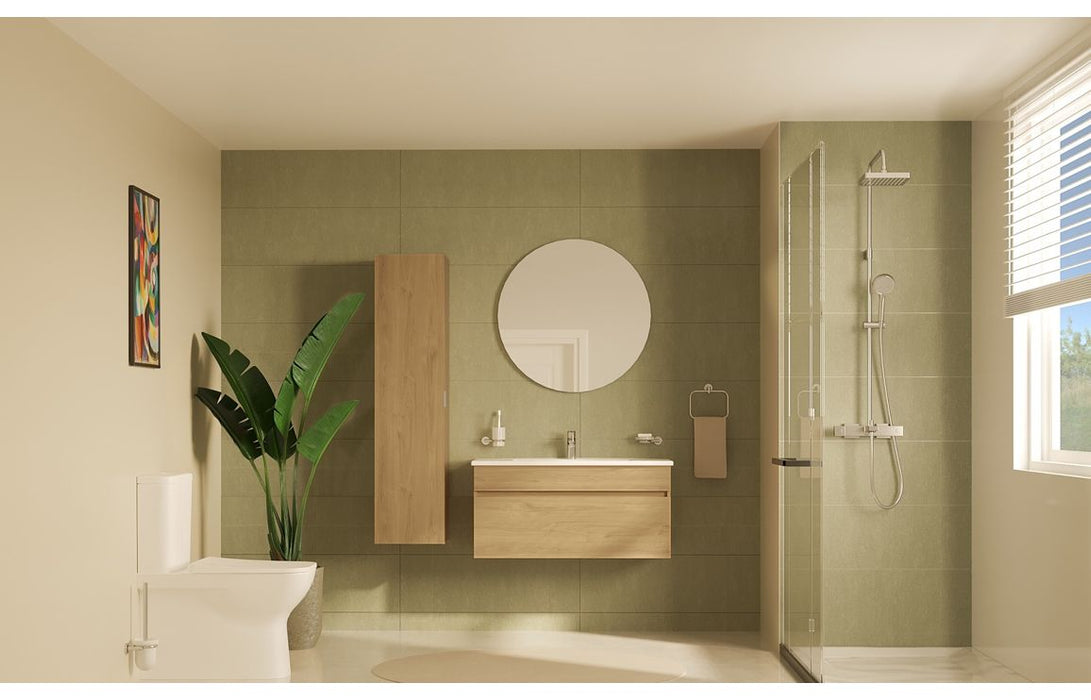 VitrA 795x795mm Round Mirror - Brushed Chrome