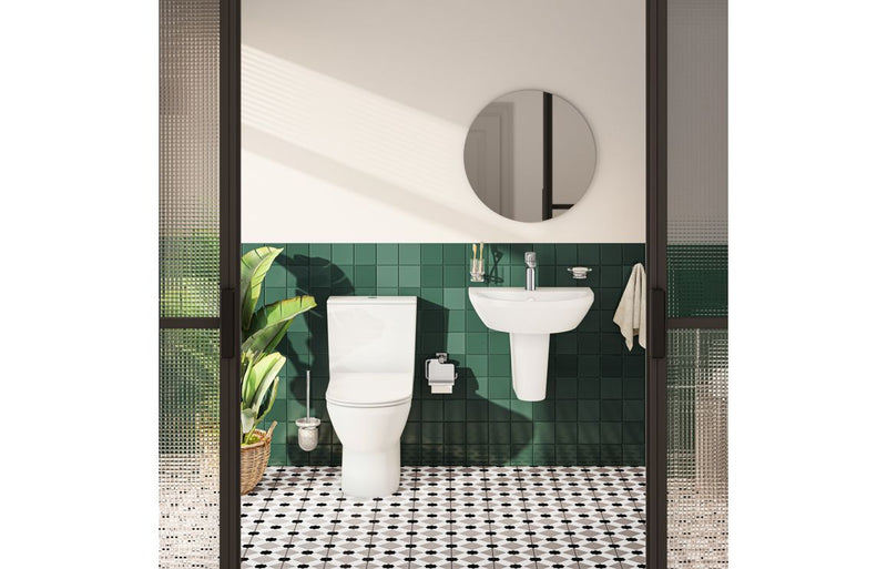 VitrA 595x595mm Round Mirror - Brushed Chrome