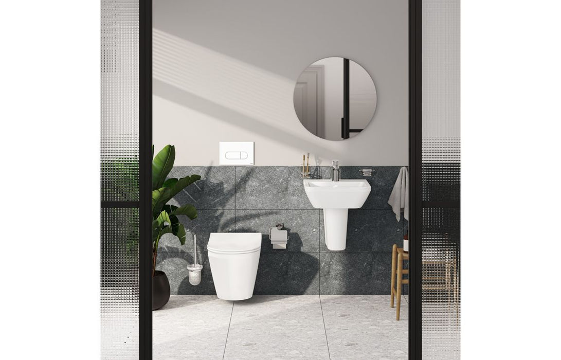 VitrA 595x595mm Round Mirror - Brushed Chrome