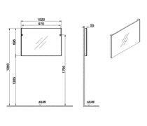 VitrA 1020x695mm Rectangular Mirror - Brushed Chrome