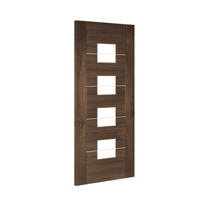 Deanta Valencia Prefinished Walnut Glazed Door