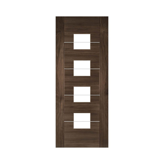 Deanta Valencia Prefinished Walnut Glazed Door