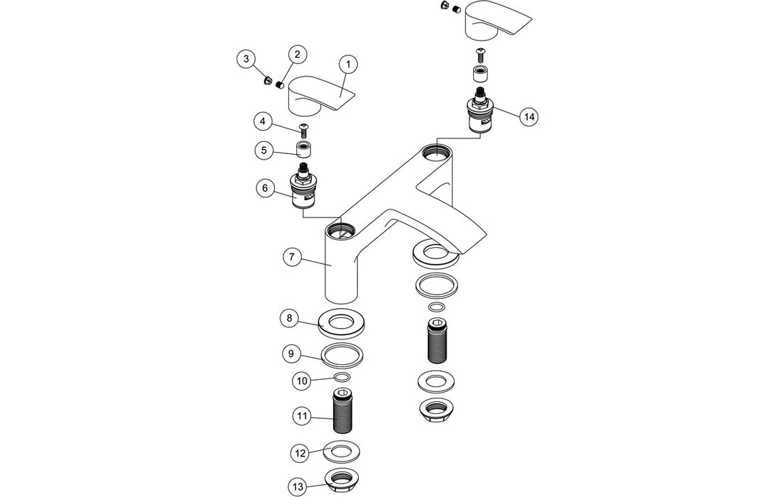 Vellano Bath Filler - Chrome