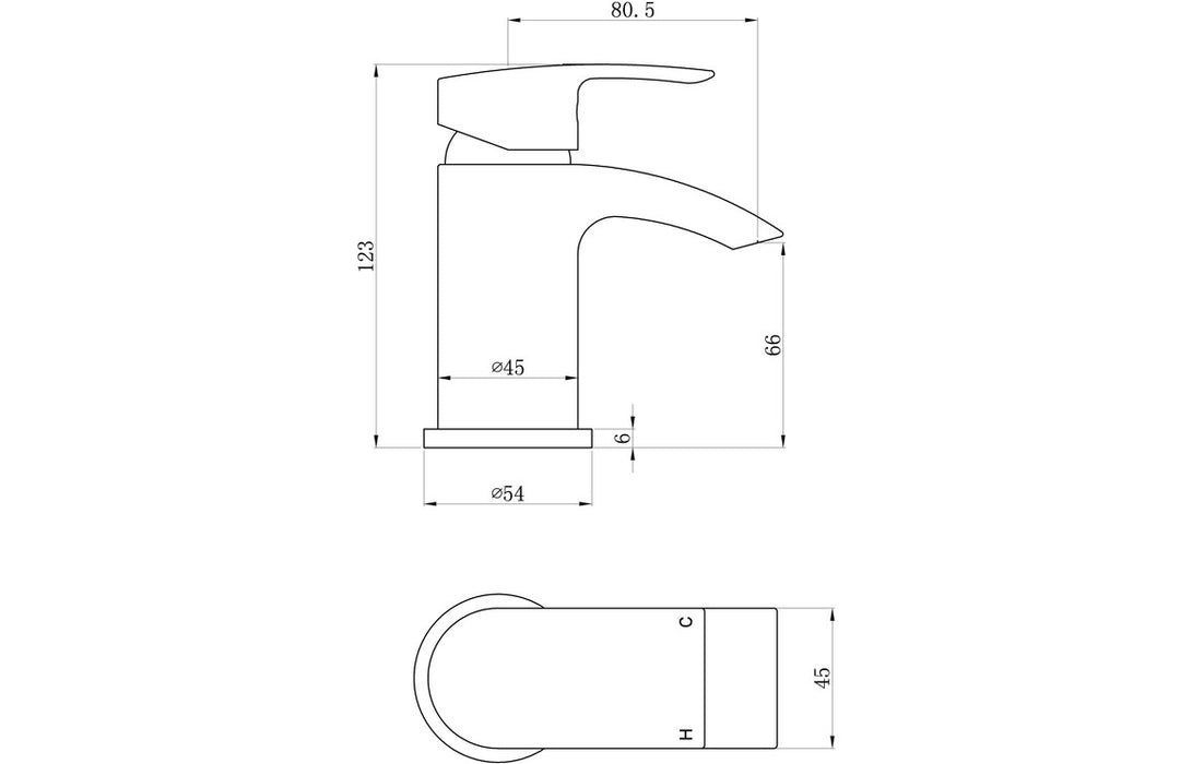 Vellano Cloakroom Basin Mixer - Chrome