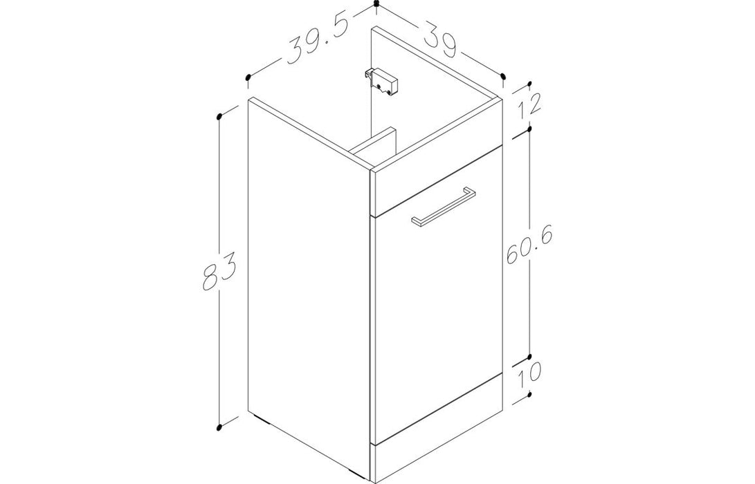 Verona 900mm F/S L-Shape Pack & Basin - Oak