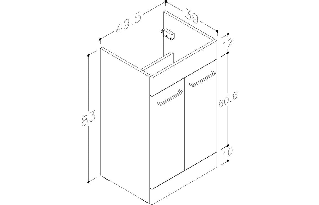 Verona 1000mm F/S L-Shape Pack & Basin - Oak