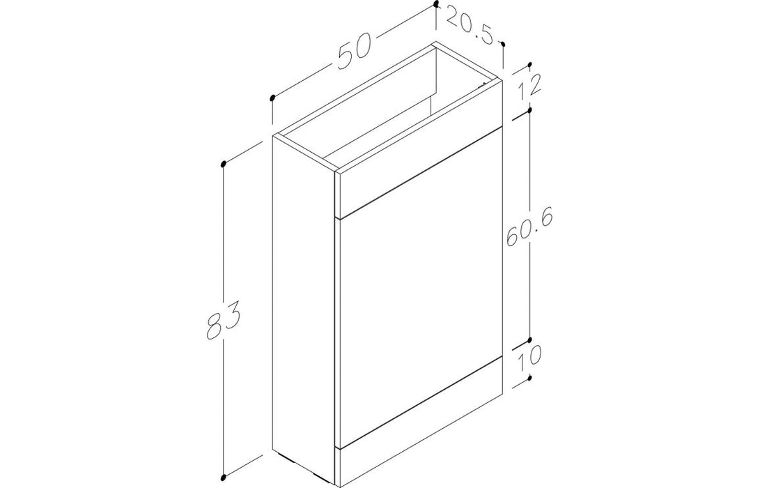 Verona WC Unit Middle Fascia Panel - White Gloss