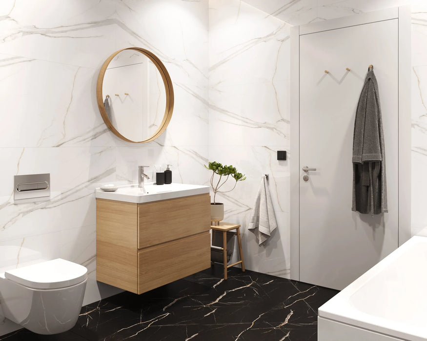 Vilo SPC Tile Flooring – Calacatta Black