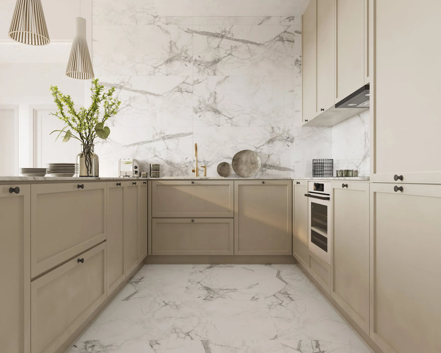 Vilo SPC Tile Flooring – Calacatta Snow