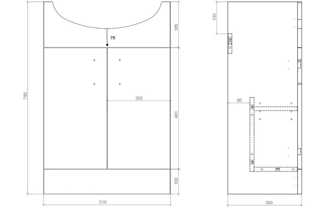 Scena 550mm Vanity & C/C Toilet Pack