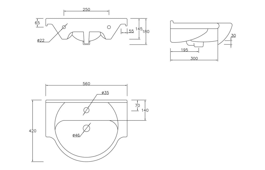 Scena 550mm Vanity & C/C Toilet Pack