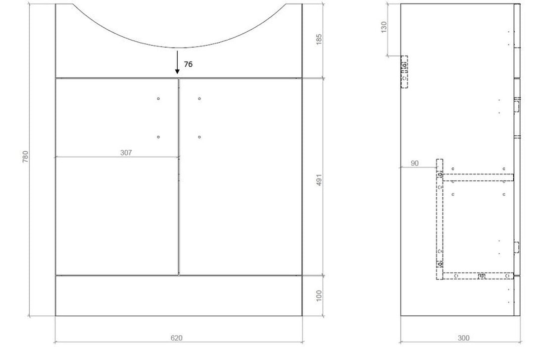 Scena 650mm Vanity & C/C Toilet Pack