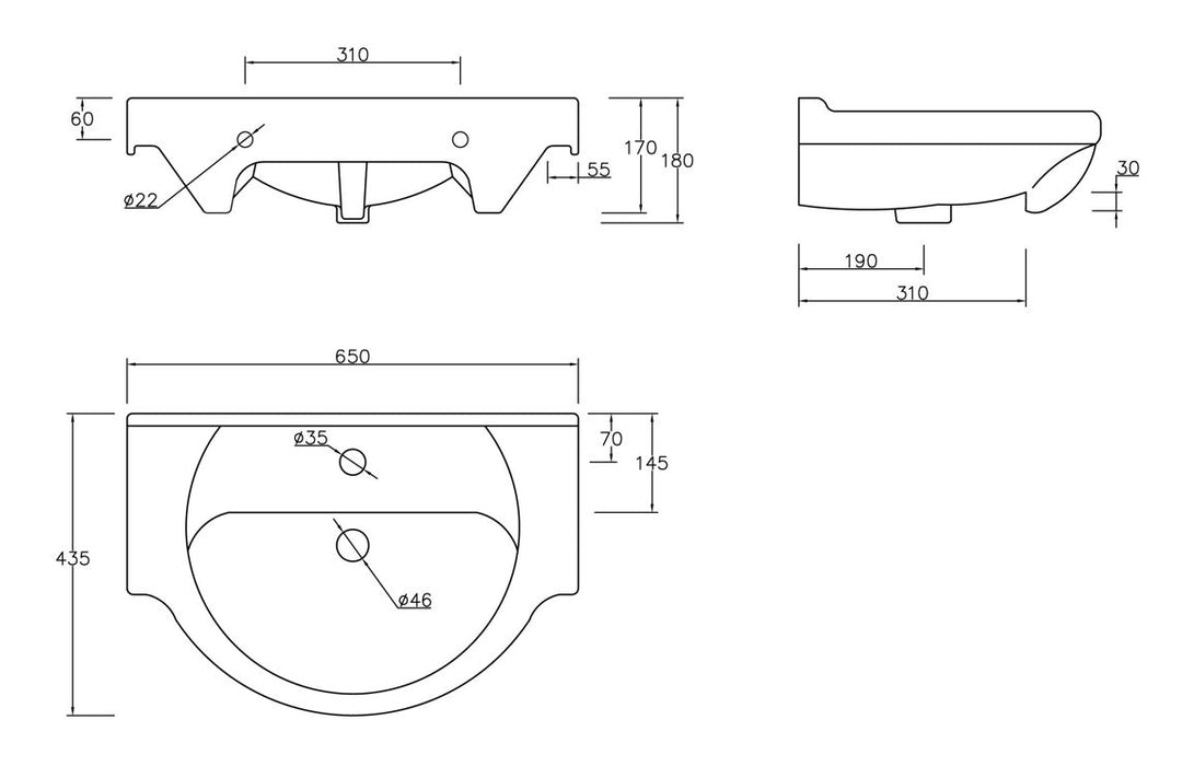 Scena 650mm Vanity & C/C Toilet Pack