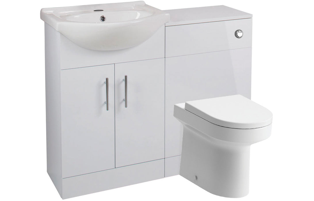 Scena 650mm Basin Unit & WC Unit Pack - White Gloss