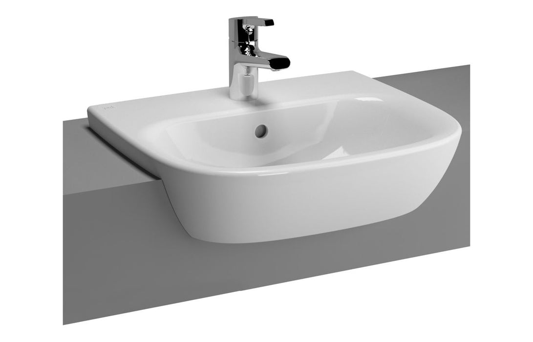 VitrA Zentrum 495x425mm 1TH Semi Recessed Basin - White