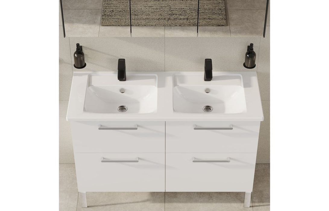 VitrA Integra 1200x470mm 2TH Vanity Basin w/Overflow - White