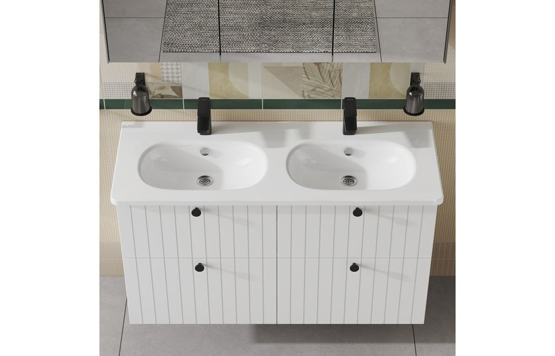 VitrA Zentrum 1200x460mm 2TH Vanity Basin w/Overflow - White