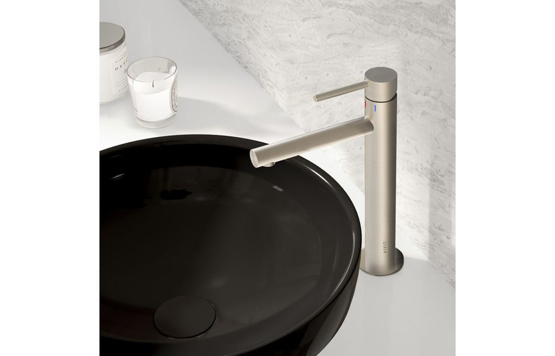 VitrA Origin Tall Basin Mixer - Brushed Nickel