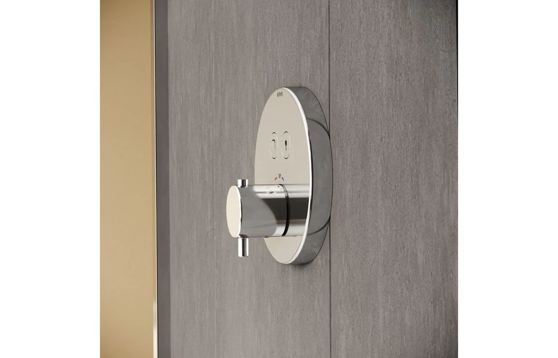 VitrA Aquacontrol Round Concealed Thermostatic 2-Way Bath Mixer - Chrome