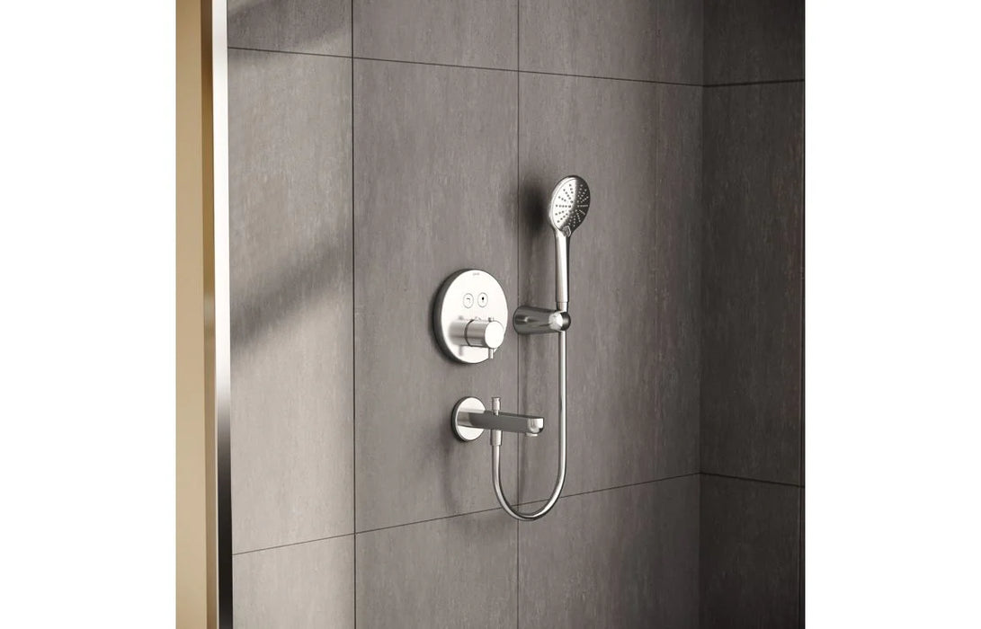 VitrA Aquacontrol Round Concealed Thermostatic 2-Way Bath Mixer - Chrome