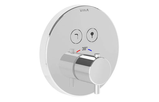 VitrA Aquacontrol Round Concealed Thermostatic 2-Way Bath Mixer - Chrome