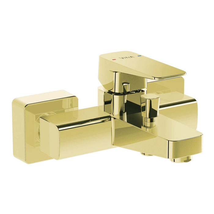 VitrA Root Square Wall Mounted Monohole Bath/Shower Mixer - Brushed Nickel