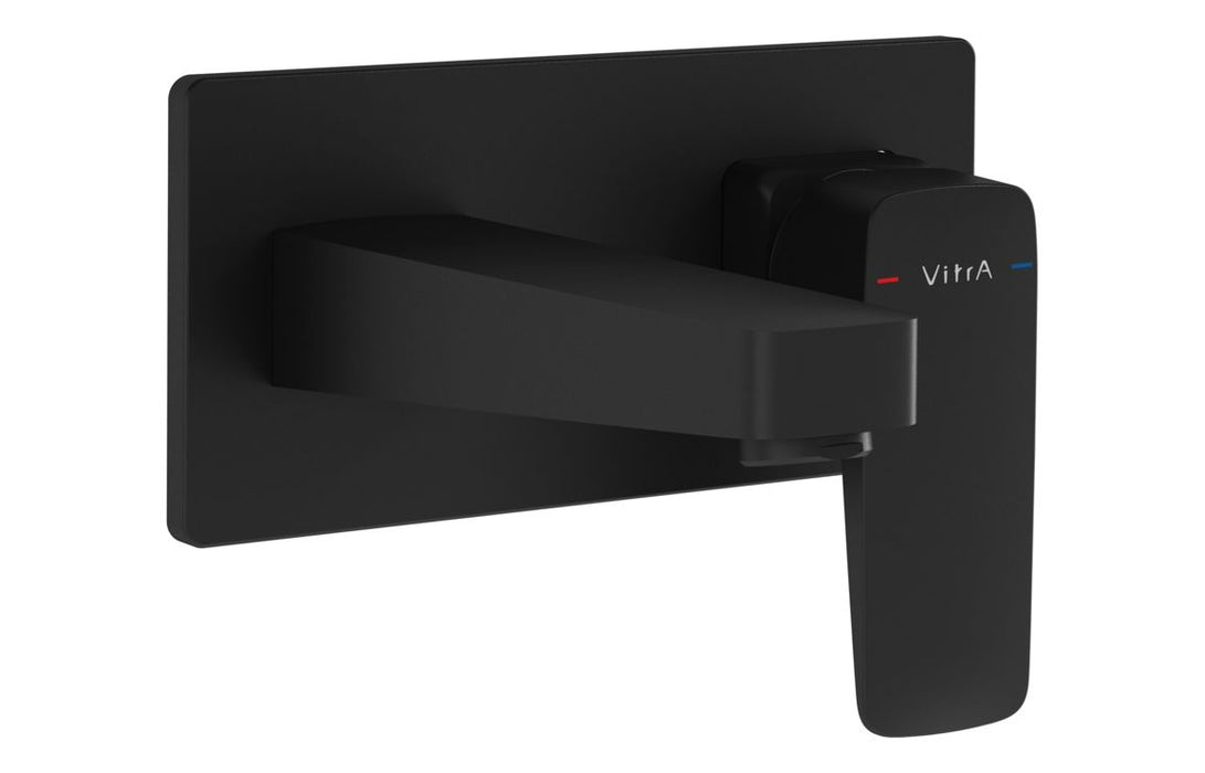 VitrA Root Square Wall Mounted Bath/Shower Mixer - Matt Black