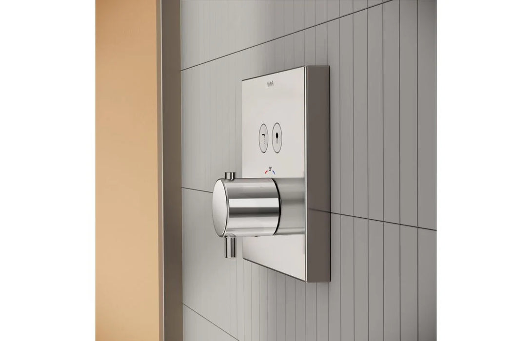 VitrA Aquacontrol Square Concealed Thermostatic 2-Way Bath Mixer - Chrome