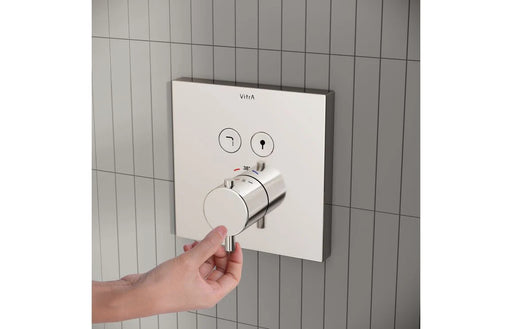 VitrA Aquacontrol Square Concealed Thermostatic 2-Way Bath Mixer - Chrome