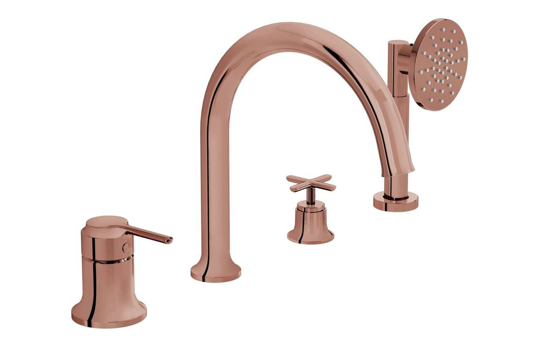 VitrA Origin Classic 4-Hole Bath/Shower Mixer - Soft Copper
