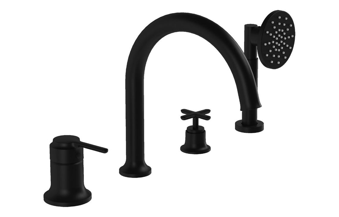 VitrA Origin Classic 4-Hole Bath/Shower Mixer - Matt Black