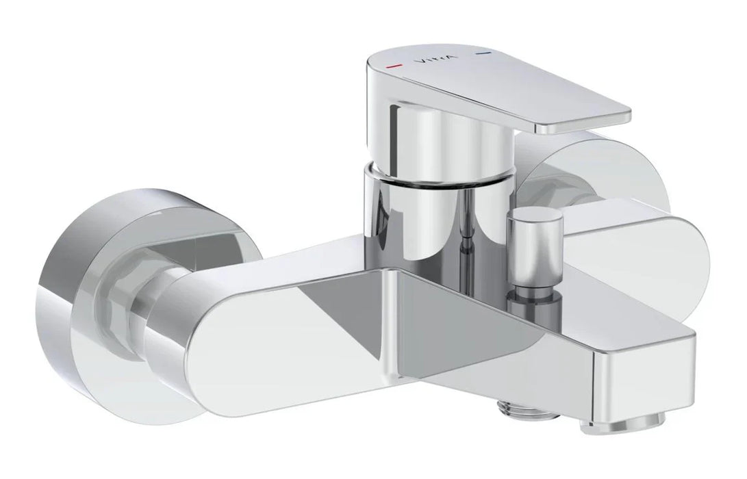 VitrA Flow Square Wall Mounted Bath/Shower Mixer - Chrome
