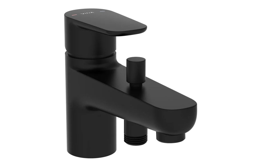 VitrA Flow Soft Large Basin Mixer w/Waste Lever - Matt Black