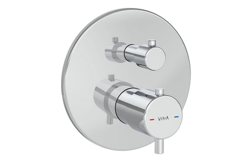VitrA Root Round Integrated Thermostatic Bath/Shower Mixer Valve - Chrome
