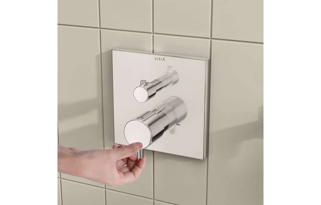 VitrA Root Square Integrated Thermostatic 2-Way Shower Mixer Valve - Chrome