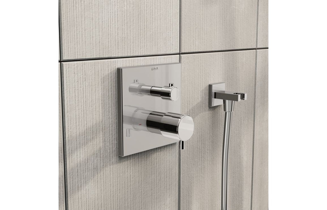VitrA Root Square Integrated Thermostatic 1-Way Shower Mixer Valve - Chrome