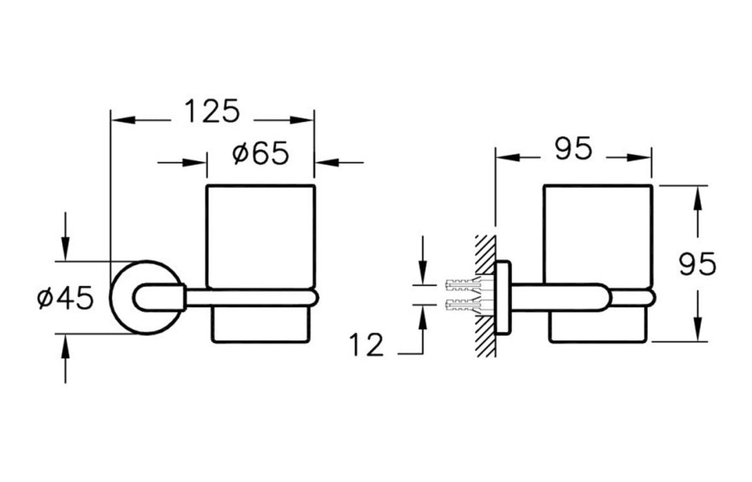 VitrA Minimax S Toothbrush Holder - Chrome
