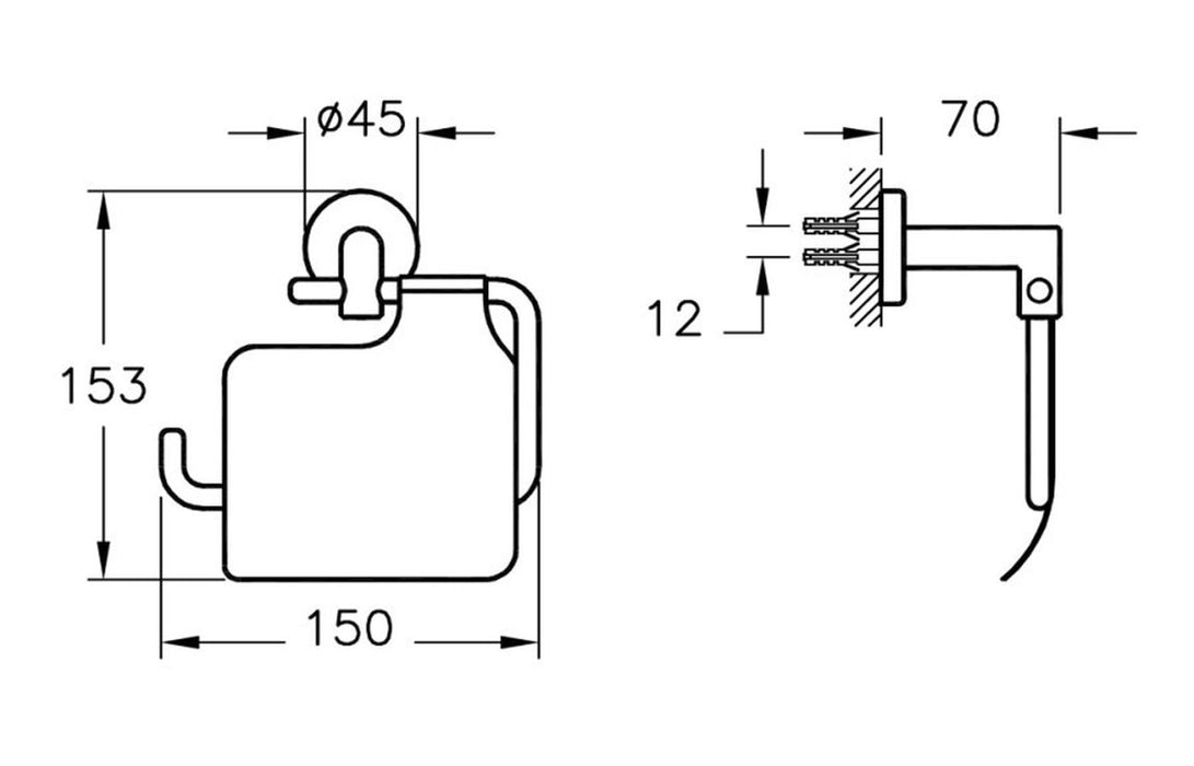VitrA Minimax S Toilet Roll Holder - Chrome