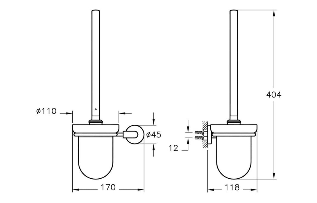 VitrA Minimax S WC Brush Holder - Chrome