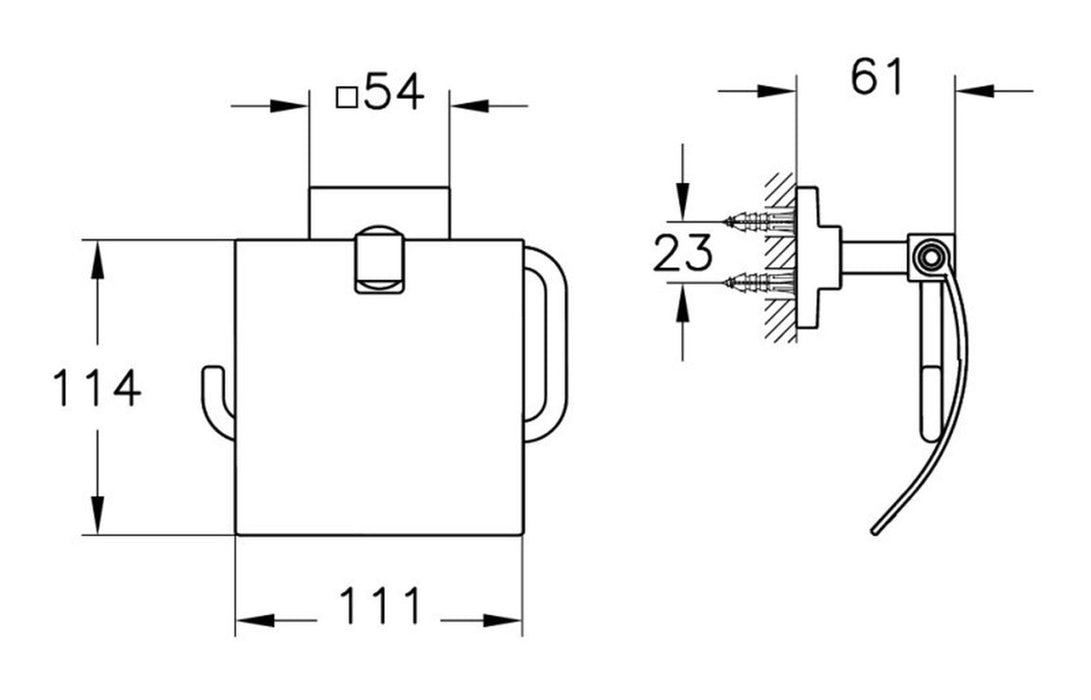 VitrA Root Toilet Roll Holder w/Cover