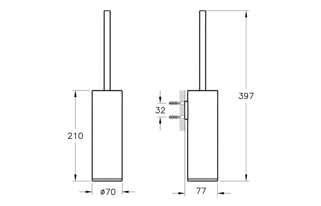 VitrA Origin Wall Mounted WC Brush Holder