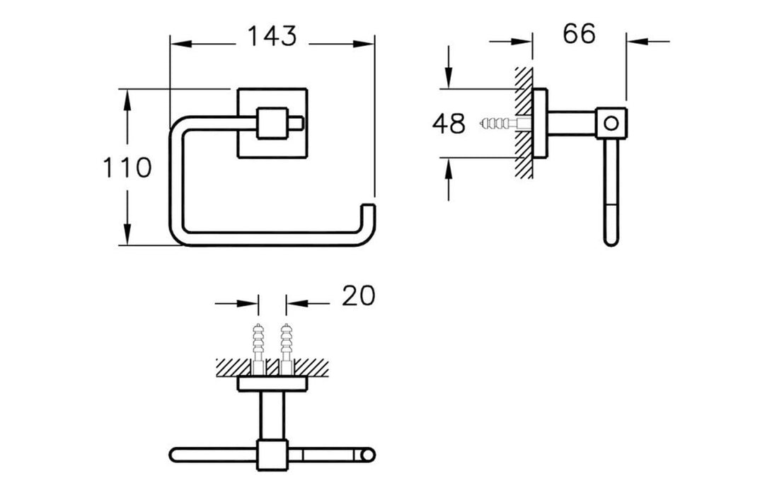 VitrA Q-Line Toilet Roll Holder - Chrome