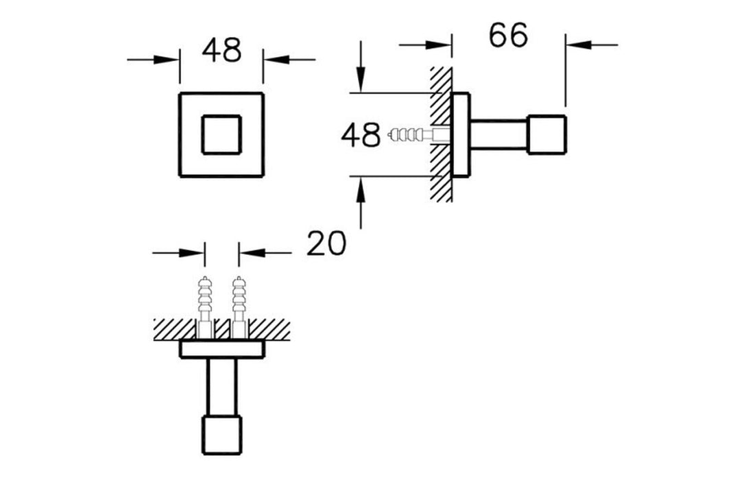 VitrA Q-Line Bathrobe Holder - Chrome