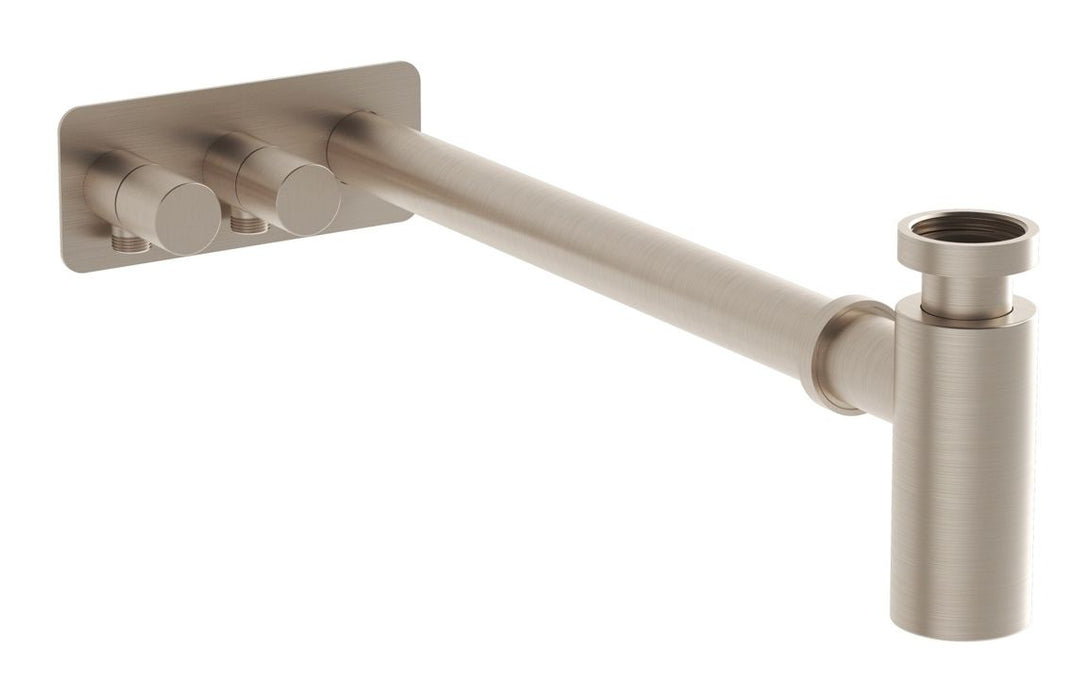 VitrA Bottle Trap for Basins w/Isolation Taps (Asymmetric) - Chrome