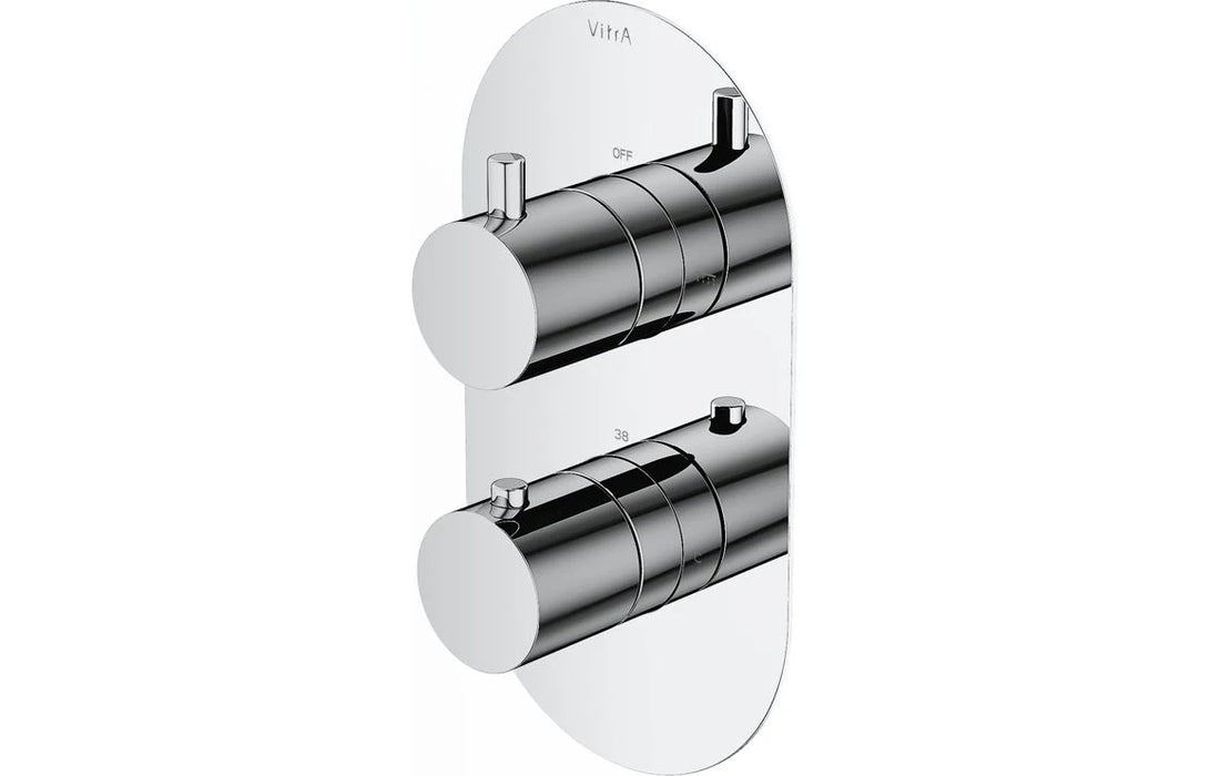 VitrA Aquaheat Round Thermostatic 2-Way Shower Mixer - Chrome