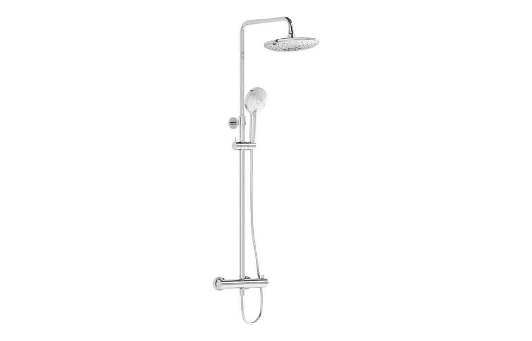 VitrA Aquaheat Bliss 240 Thermostatic Shower Column w/2-Function Overhead - Brushed Nickel