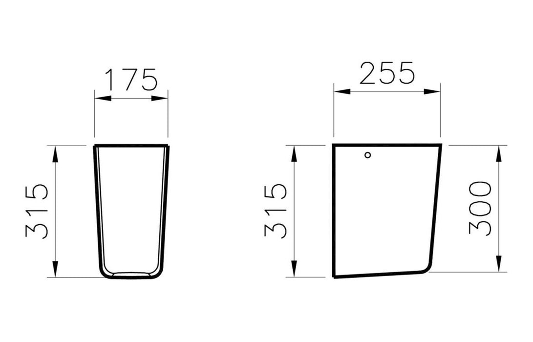 VitrA S20 175x255mm Semi Pedestal Only - White