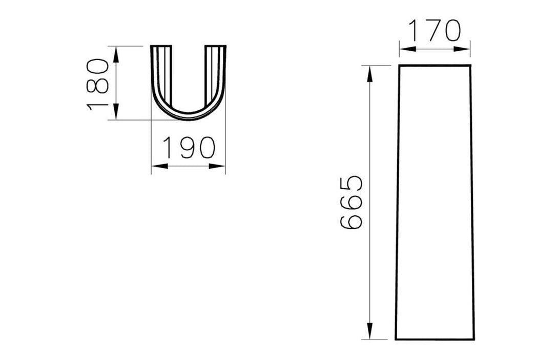 VitrA Zentrum 190x180mm Full Pedestal Only - White